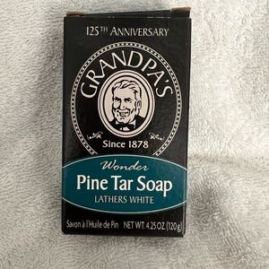 Grandpa's Original Pine Tar Bar Soap - 4.25 oz Lathers White -. 
NEW-